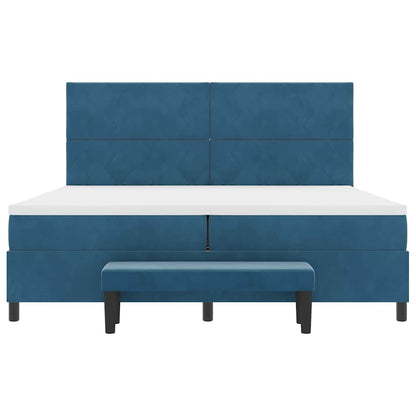 Letto a molle con testiera Blu scuro 200 x 200 cm Velluto | homemem39