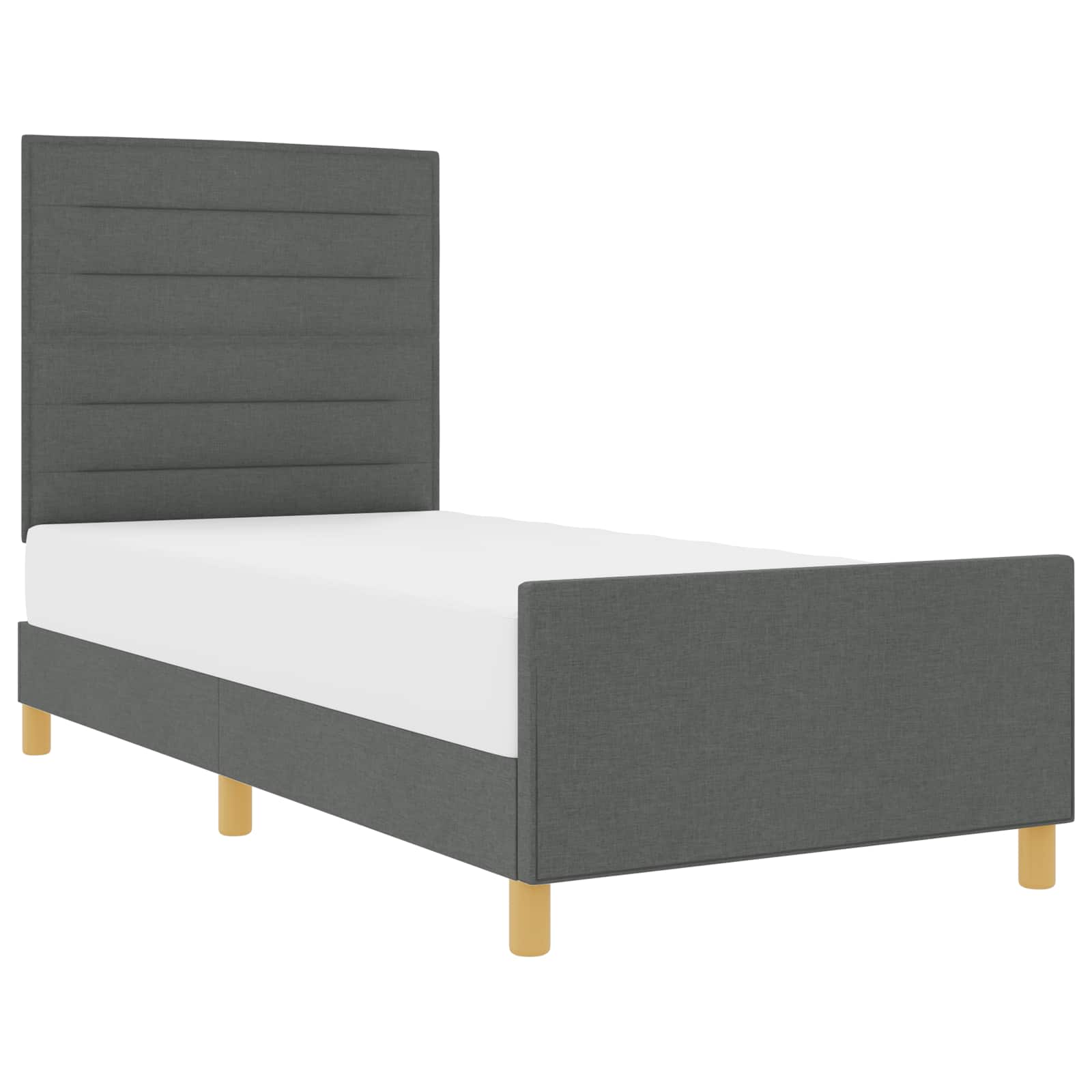 Struttura del letto Grigio scuro 80 x 200 cm Tessuto | homemem39