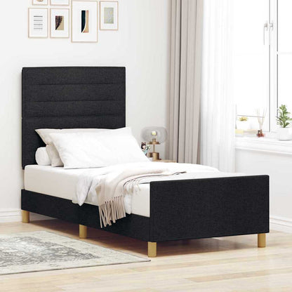 Struttura del letto con testiera Nero 80 x 200 cm Tessuto | homemem39