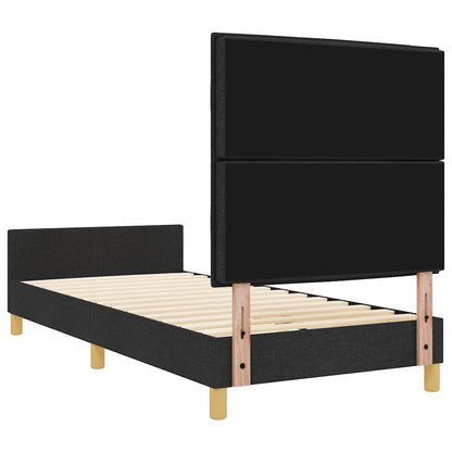Struttura del letto con testiera Nero 80 x 200 cm Tessuto | homemem39