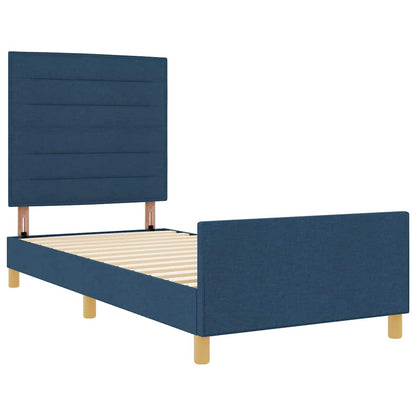 Struttura del letto con testiera Blu 90 x 190 cm Tessuto | homemem39