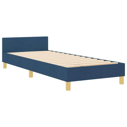 Struttura del letto con testiera Blu 90 x 190 cm Tessuto | homemem39