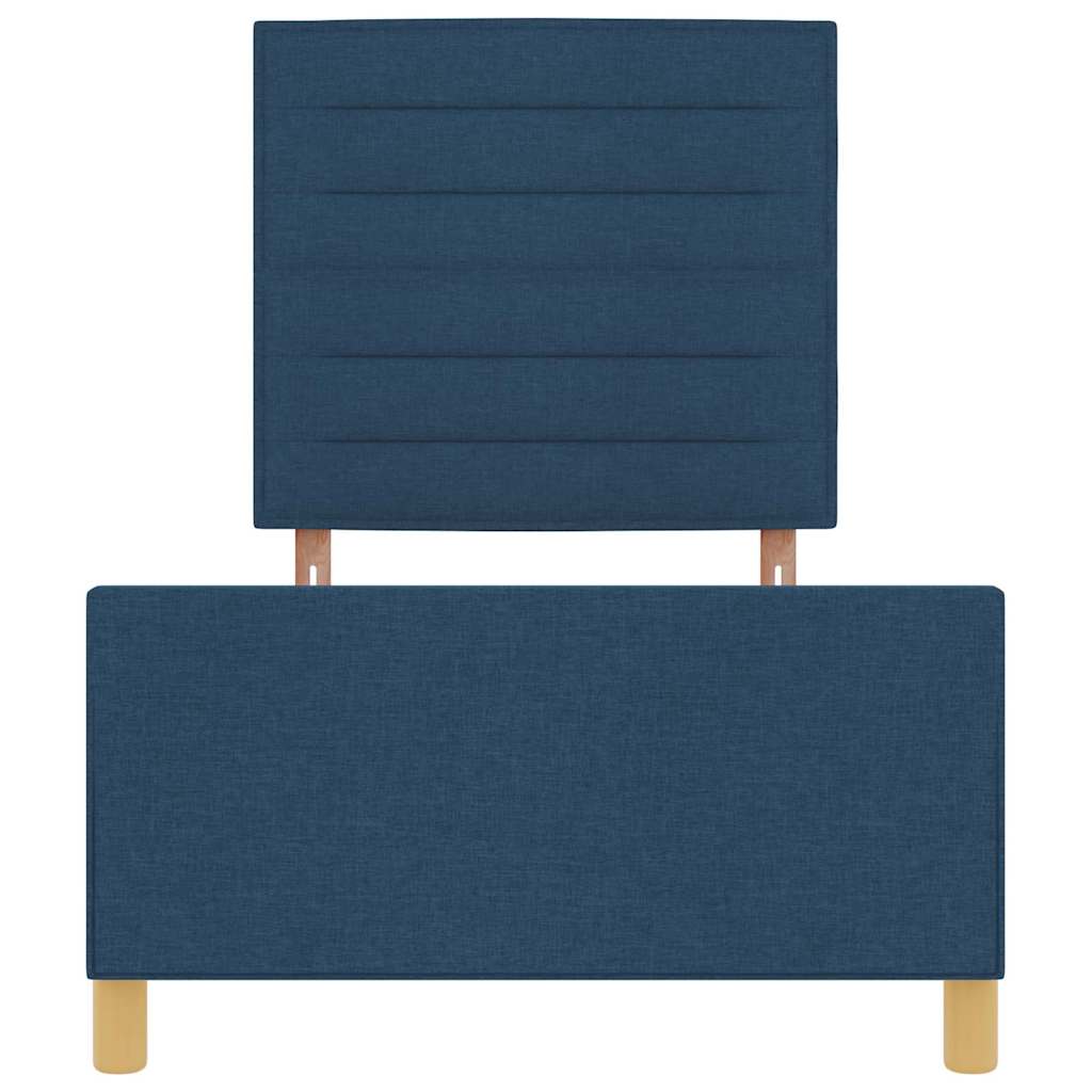 Struttura del letto con testiera Blu 90 x 190 cm Tessuto | homemem39