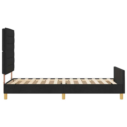 Struttura del letto con testiera Nero 90 x 200 cm Tessuto | homemem39