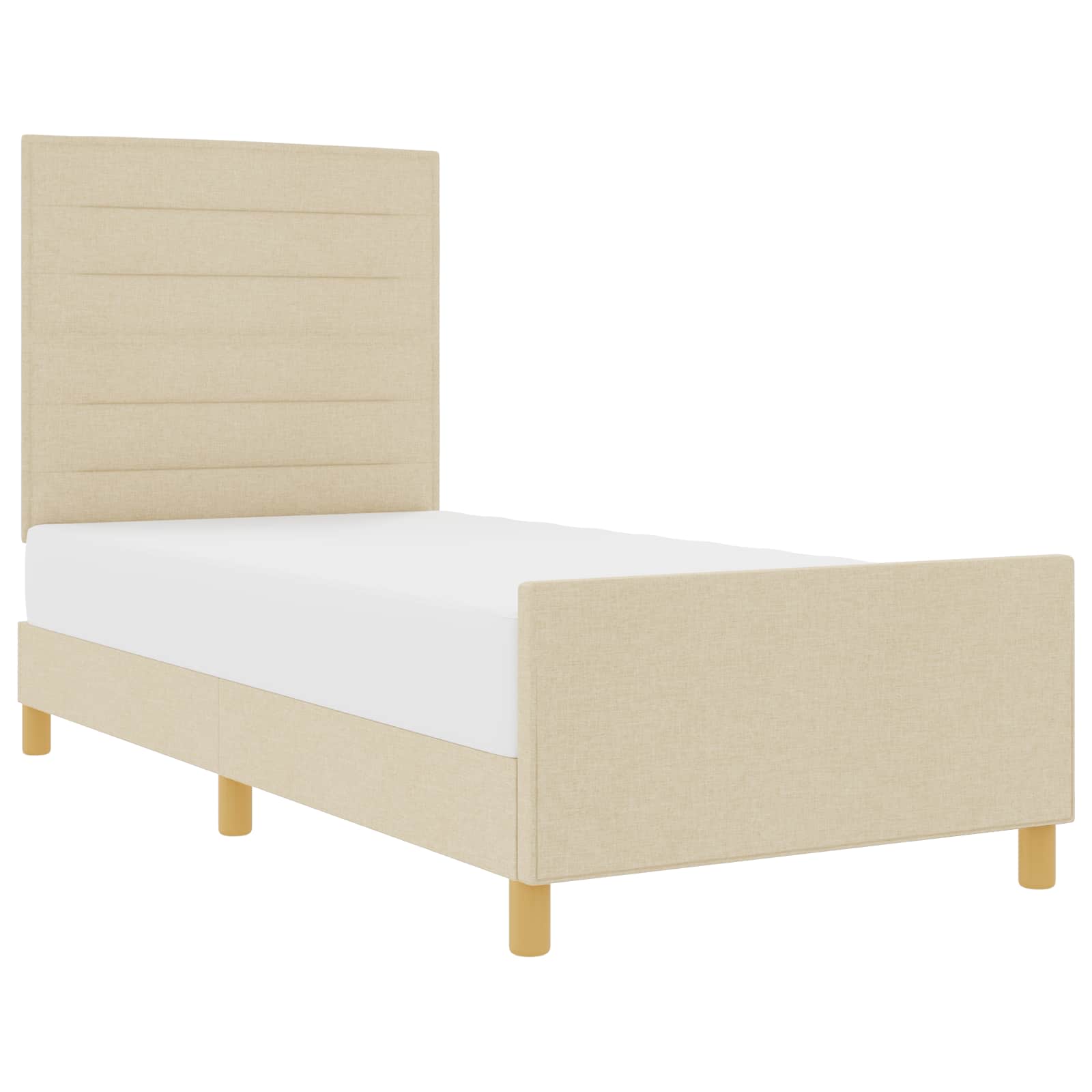 Struttura del letto con testiera Crema 90 x 200 cm Tessuto | homemem39