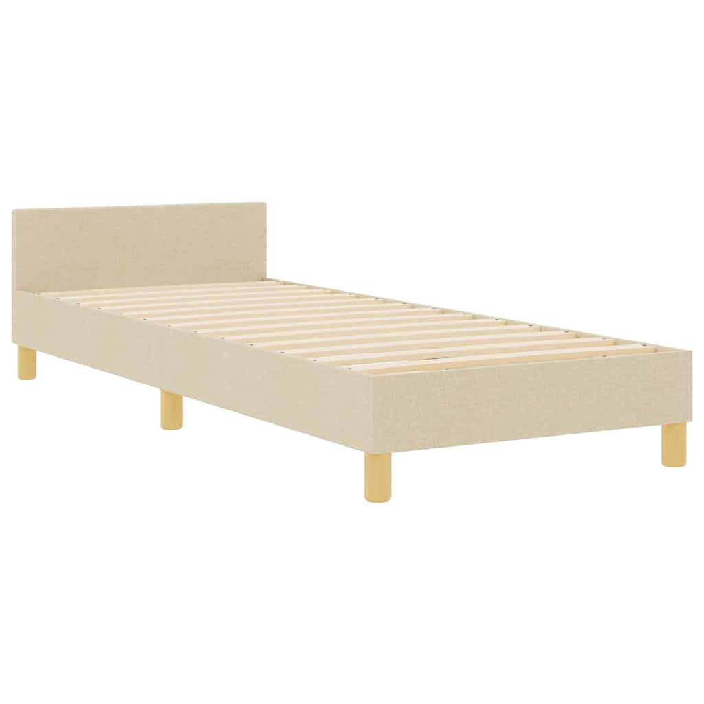 Struttura del letto con testiera Crema 90 x 200 cm Tessuto | homemem39