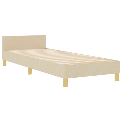 Struttura del letto con testiera Crema 90 x 200 cm Tessuto | homemem39