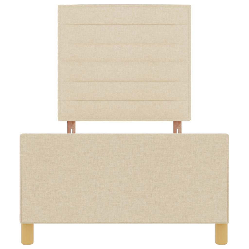 Struttura del letto con testiera Crema 90 x 200 cm Tessuto | homemem39