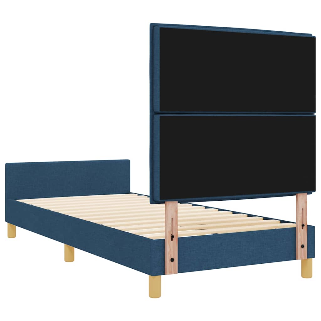 Struttura del letto con testiera Blu 90 x 200 cm Tessuto | homemem39