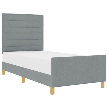 Struttura del letto Grigio chiaro 100 x 200 cm Tessuto | homemem39