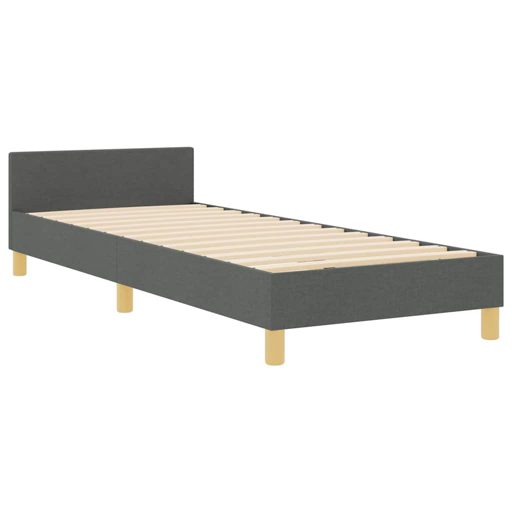 Struttura del letto Grigio scuro 100 x 200 cm Tessuto | homemem39