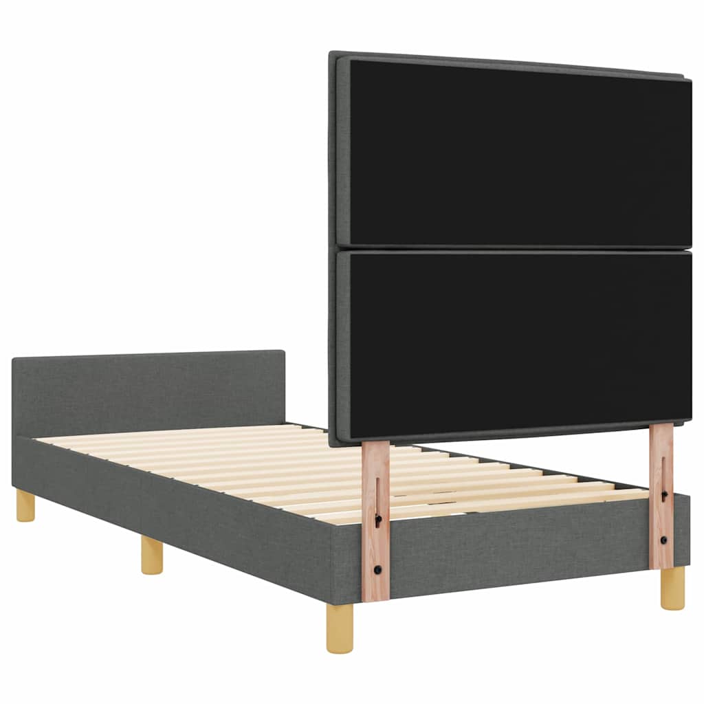 Struttura del letto Grigio scuro 100 x 200 cm Tessuto | homemem39