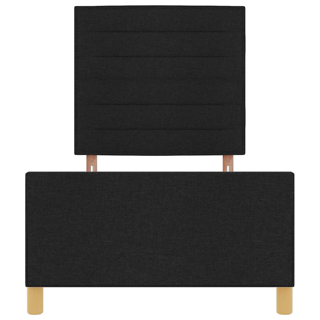 Struttura del letto con testiera Nero 100 x 200 cm Tessuto - homemem39
