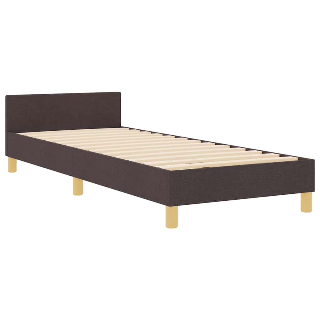 Struttura del letto Marrone scuro 100 x 200 cm Tessuto | homemem39