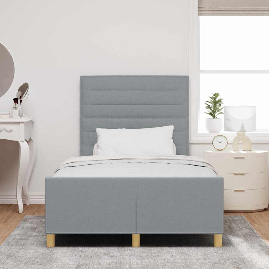 Struttura del letto Grigio chiaro 120 x 190 cm Tessuto | homemem39