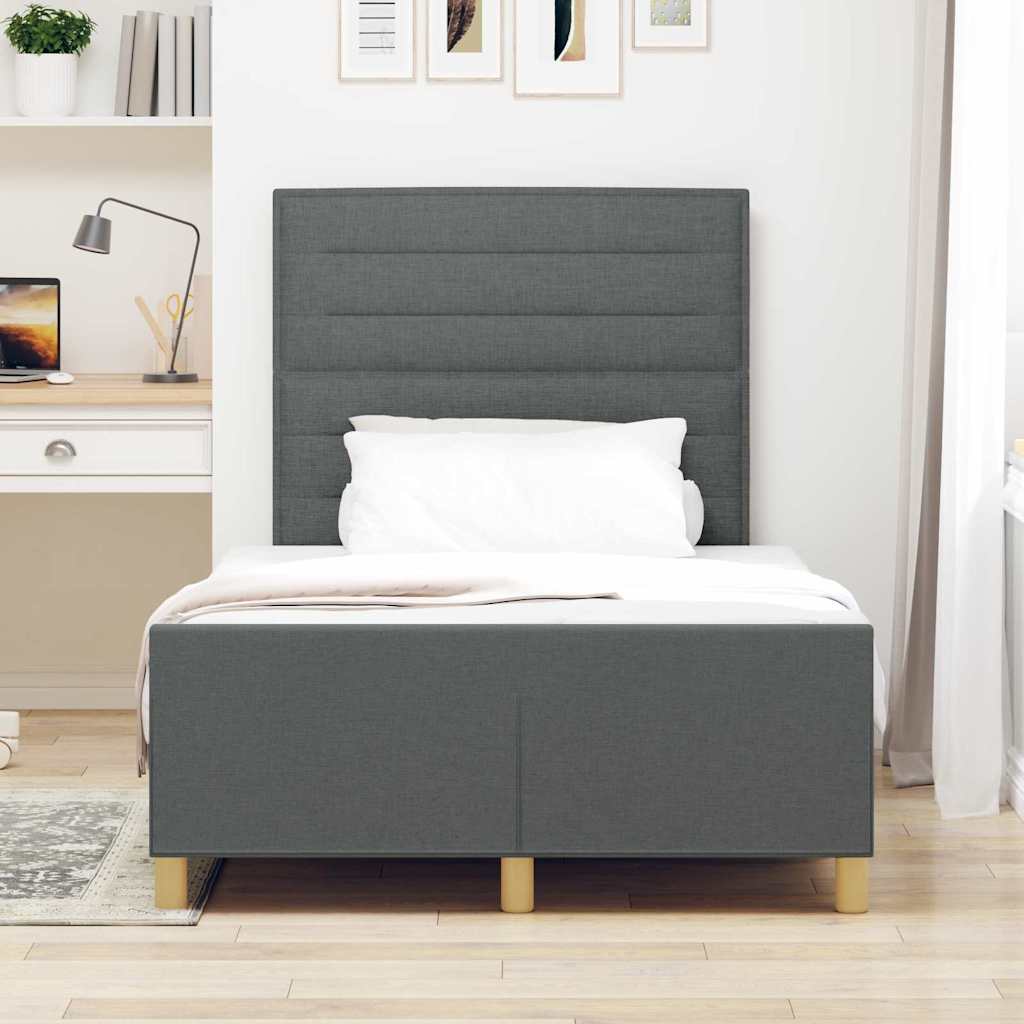 Struttura del letto Grigio scuro 120 x 190 cm Tessuto | homemem39