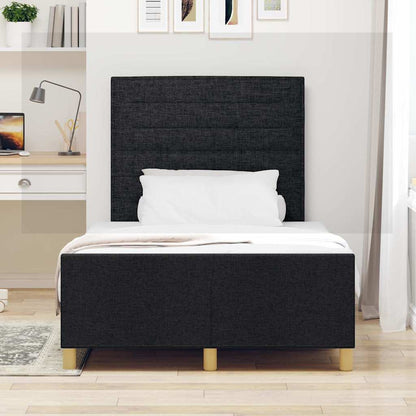 Struttura del letto con testiera Nero 120 x 190 cm Tessuto | homemem39