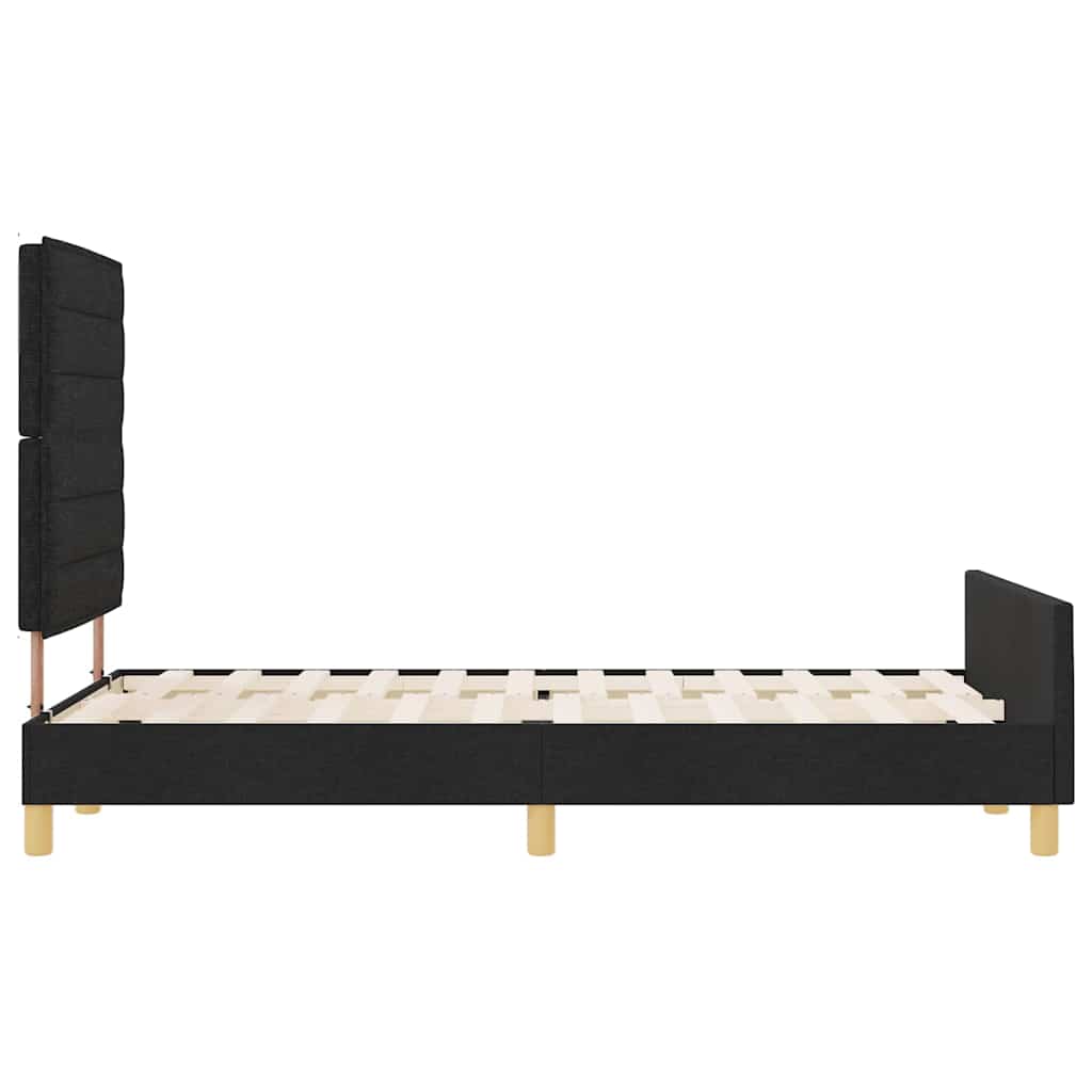 Struttura del letto con testiera Nero 120 x 190 cm Tessuto | homemem39