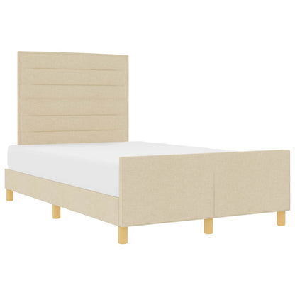 Struttura del letto con testiera Crema 120 x 190 cm Tessuto | homemem39
