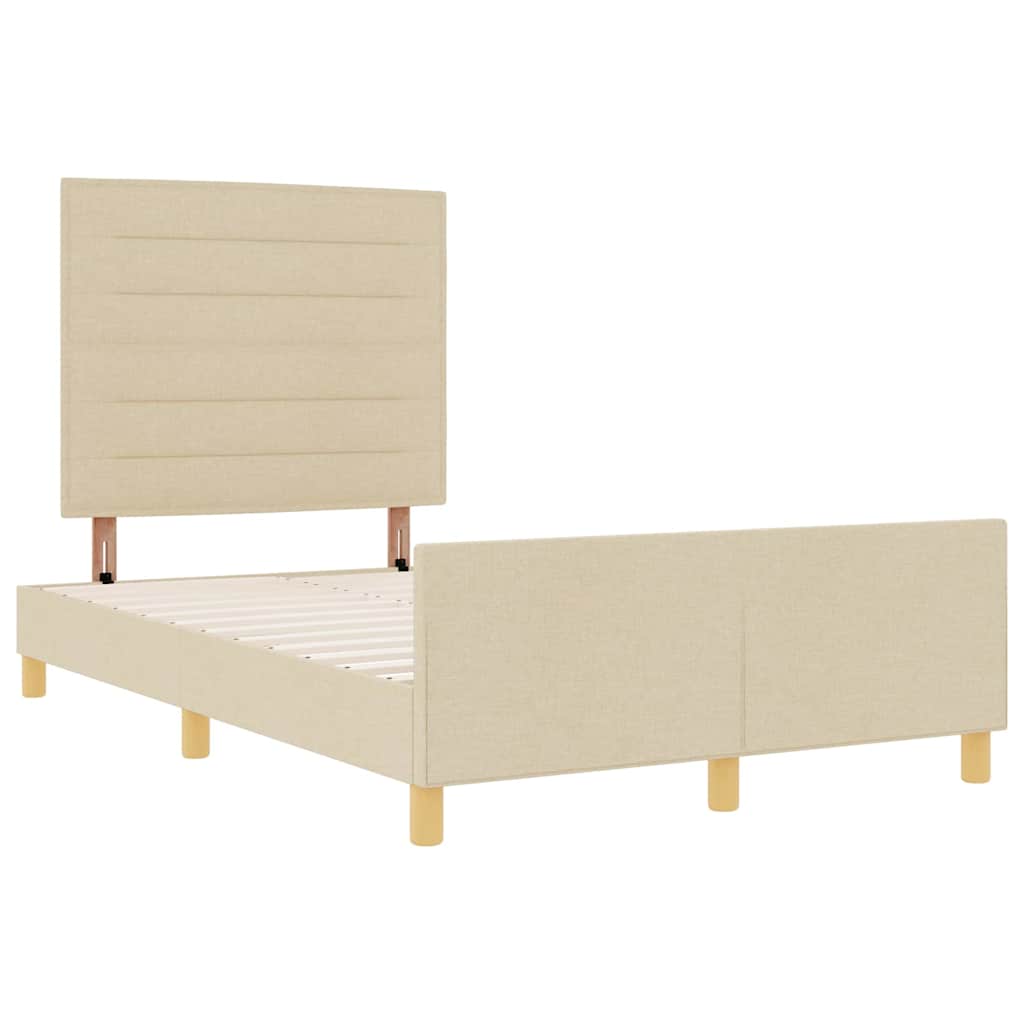 Struttura del letto con testiera Crema 120 x 190 cm Tessuto | homemem39