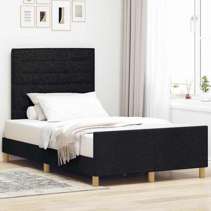 Struttura del letto con testiera Nero 120 x 200 cm Tessuto | homemem39