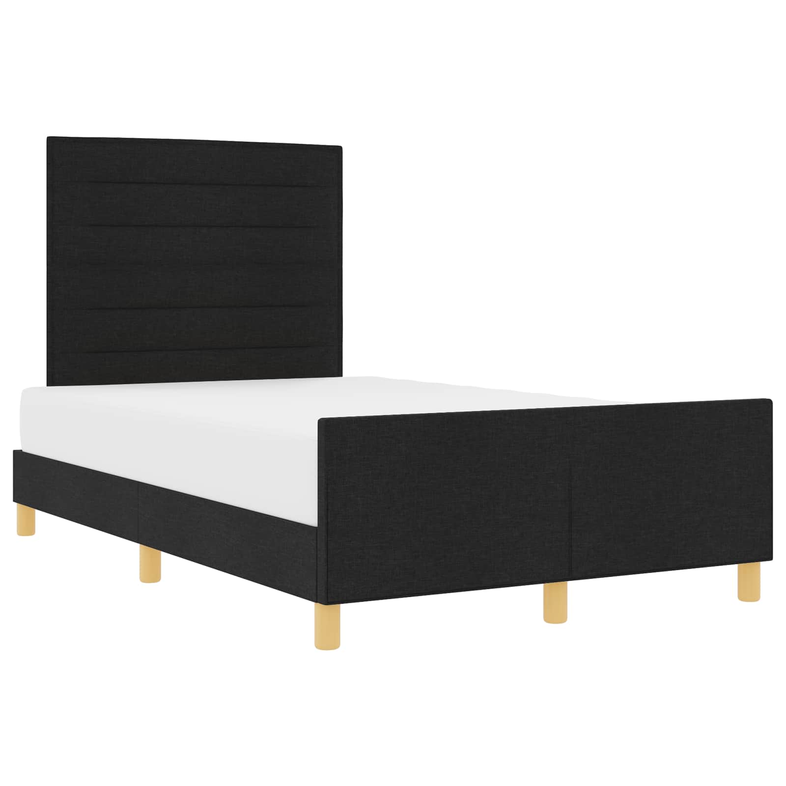 Struttura del letto con testiera Nero 120 x 200 cm Tessuto | homemem39