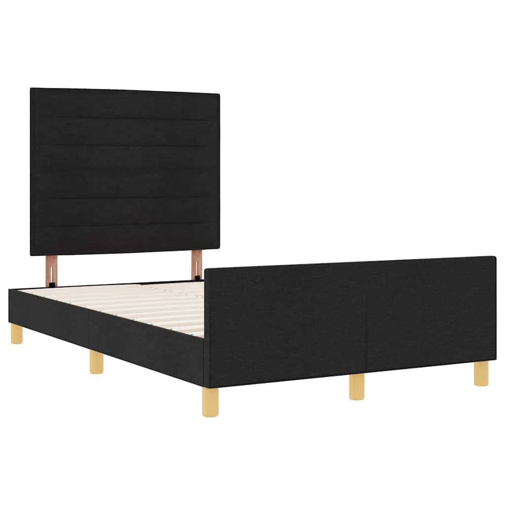 Struttura del letto con testiera Nero 120 x 200 cm Tessuto | homemem39