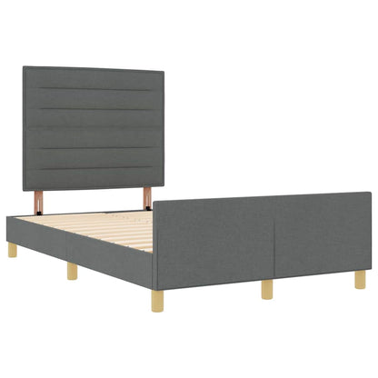 Struttura del letto Grigio scuro 140 x 190 cm Tessuto | homemem39
