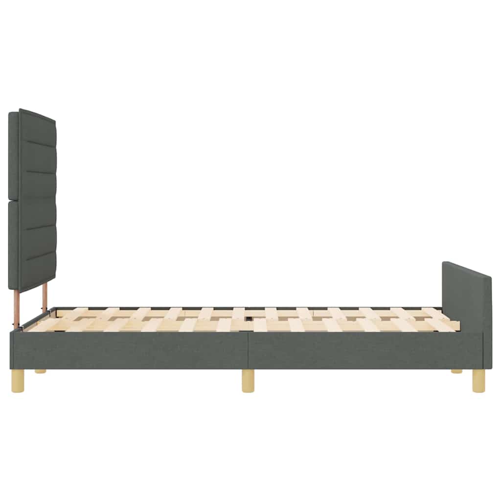 Struttura del letto Grigio scuro 140 x 190 cm Tessuto | homemem39