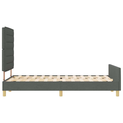 Struttura del letto Grigio scuro 140 x 190 cm Tessuto | homemem39