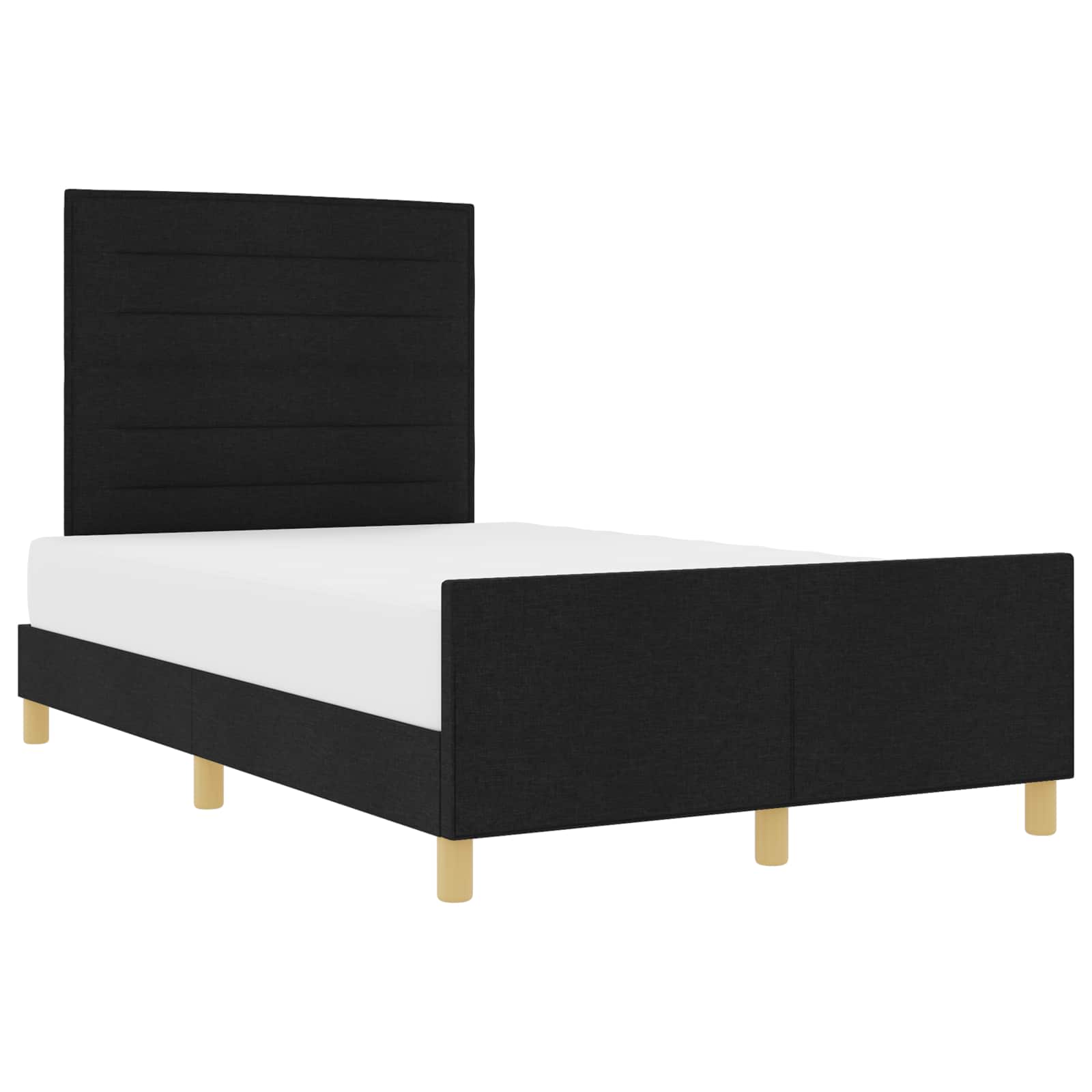Struttura del letto con testiera Nero 140 x 190 cm Tessuto | homemem39