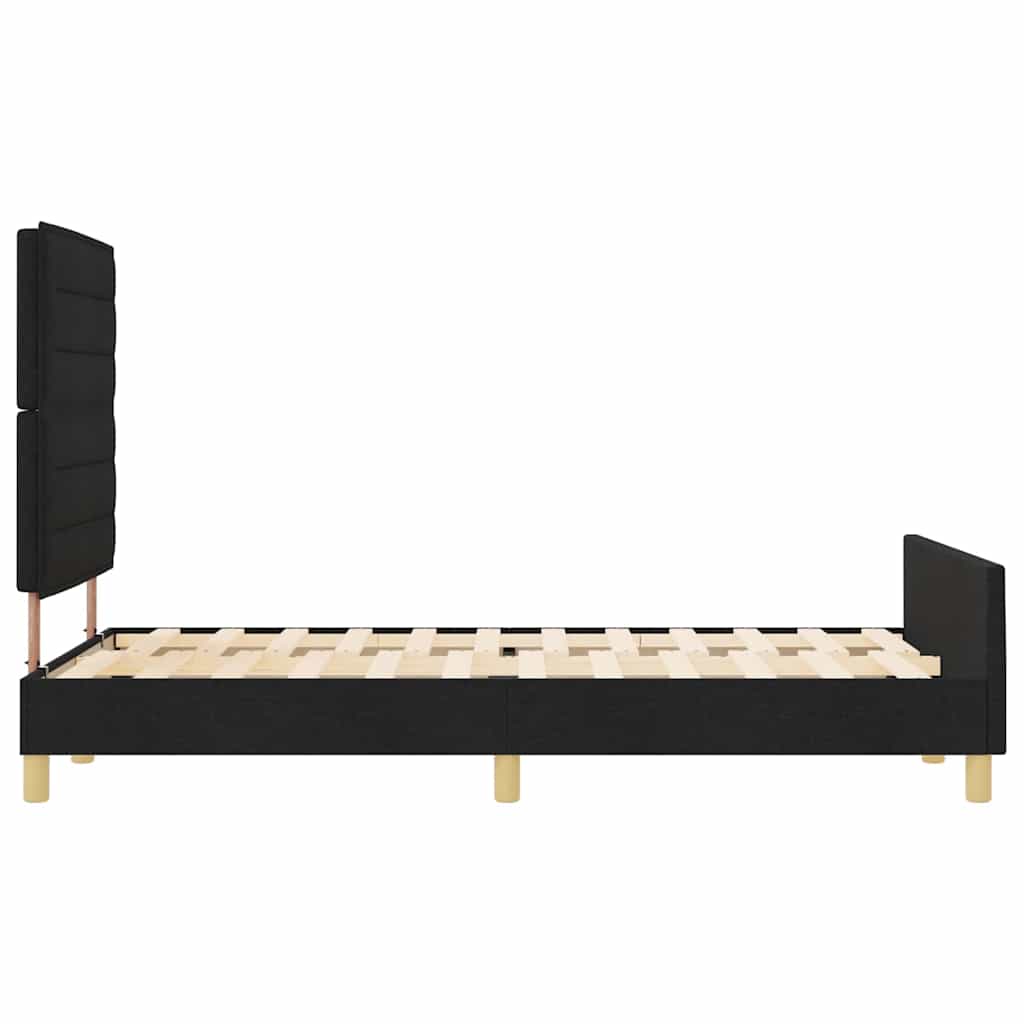 Struttura del letto con testiera Nero 140 x 190 cm Tessuto | homemem39