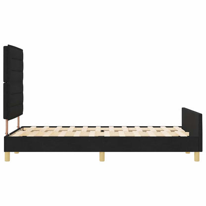 Struttura del letto con testiera Nero 140 x 190 cm Tessuto | homemem39
