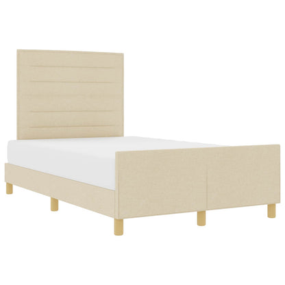 Struttura del letto con testiera Crema 140 x 190 cm Tessuto | homemem39