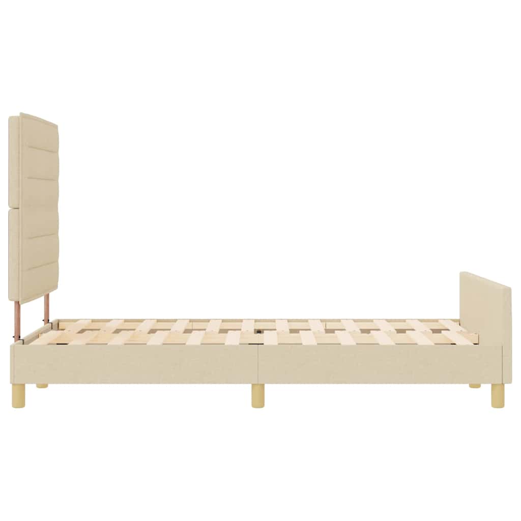 Struttura del letto con testiera Crema 140 x 190 cm Tessuto | homemem39