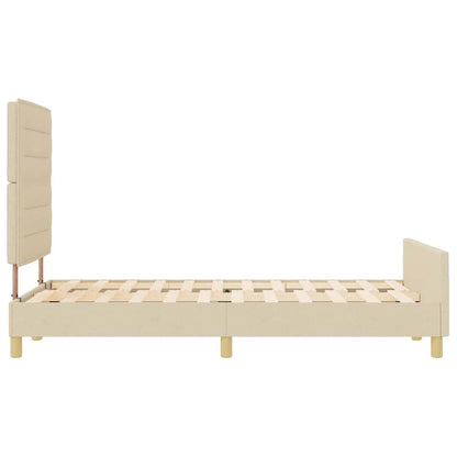 Struttura del letto con testiera Crema 140 x 190 cm Tessuto | homemem39