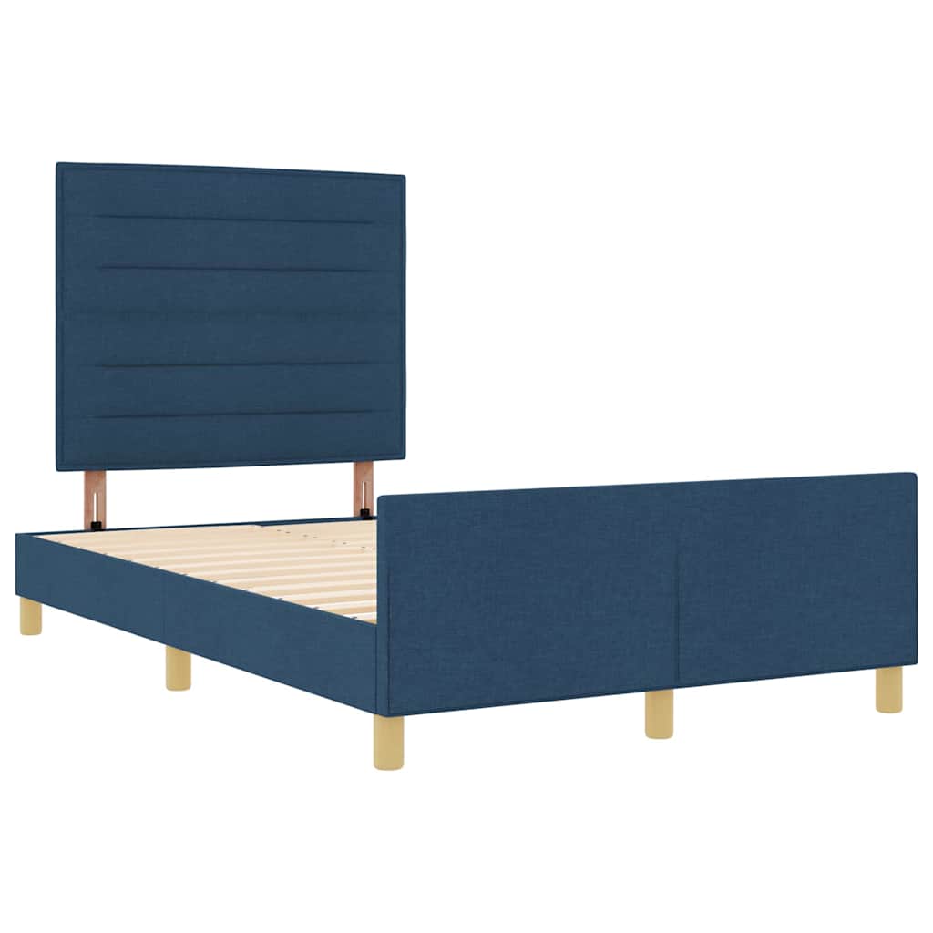 Struttura del letto con testiera Blu 140 x 190 cm Tessuto | homemem39