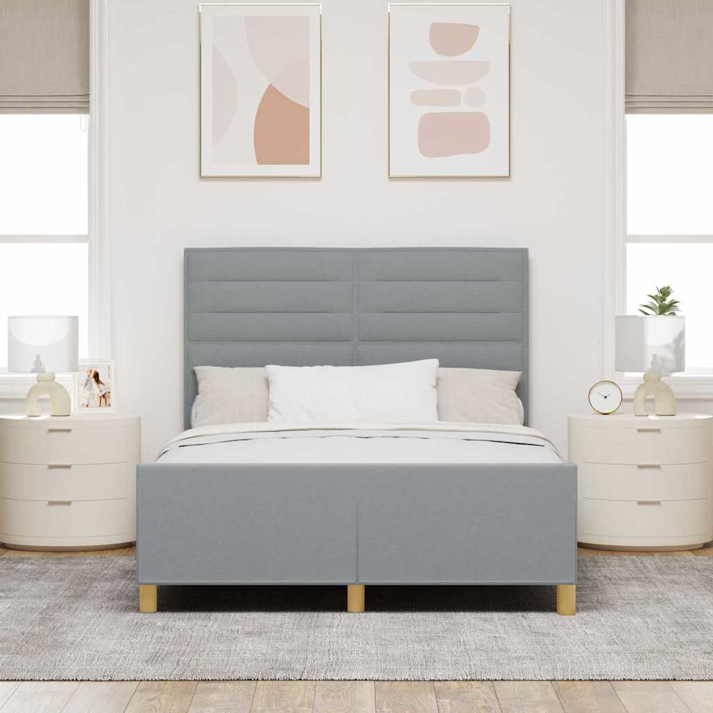 Struttura del letto Grigio chiaro 140 x 200 cm Tessuto | homemem39
