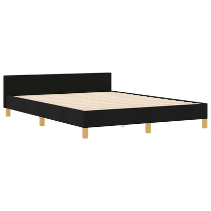 Struttura del letto con testiera Nero 140 x 200 cm Tessuto | homemem39