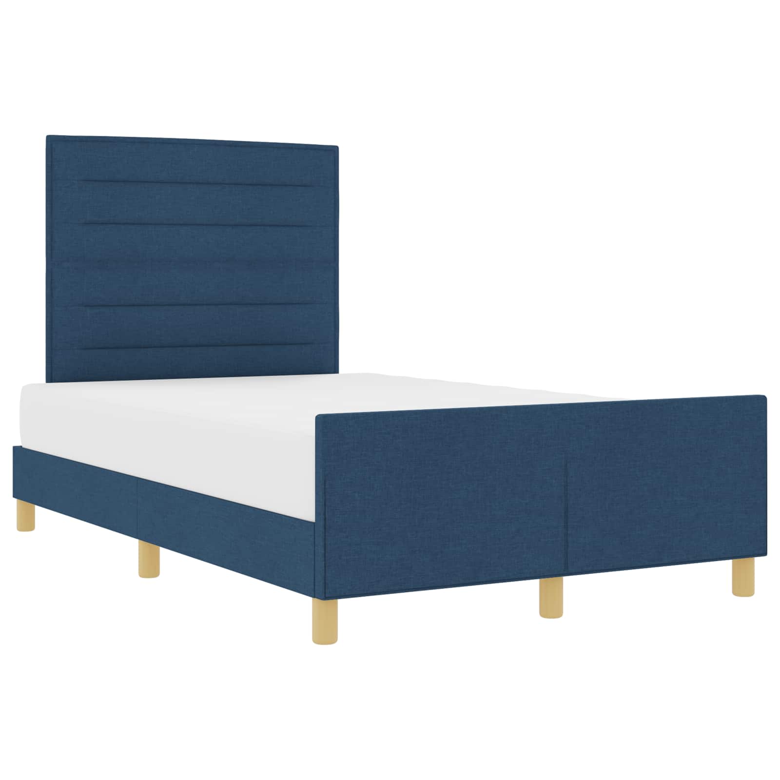 Struttura del letto con testiera Blu 140 x 200 cm Tessuto | homemem39