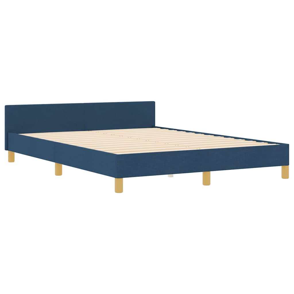 Struttura del letto con testiera Blu 140 x 200 cm Tessuto | homemem39