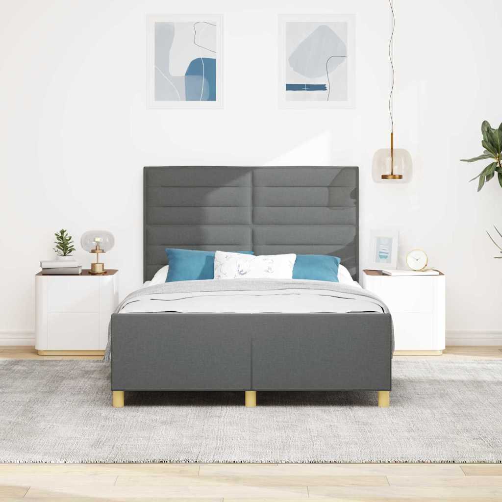 Struttura del letto Grigio scuro 160 x 200 cm Tessuto | homemem39