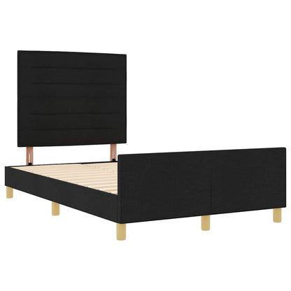 Struttura del letto con testiera Nero 160 x 200 cm Tessuto | homemem39