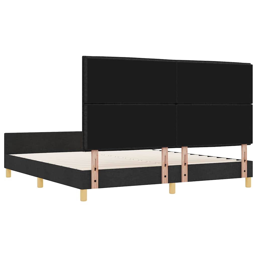 Struttura del letto con testiera Nero 180 x 200 cm Tessuto | homemem39