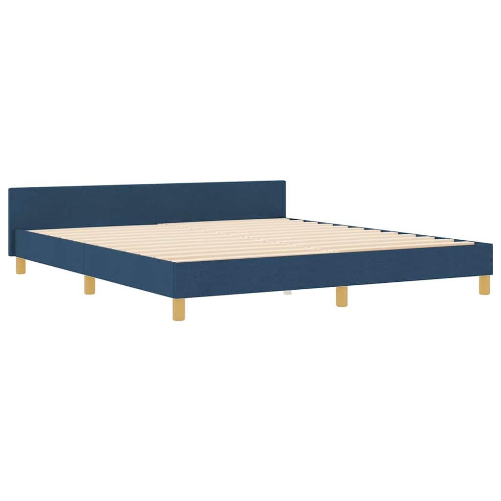 Struttura del letto con testiera Blu 180 x 200 cm Tessuto | homemem39
