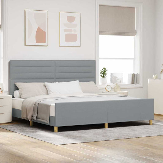 Struttura del letto Grigio chiaro 200 x 200 cm Tessuto | homemem39