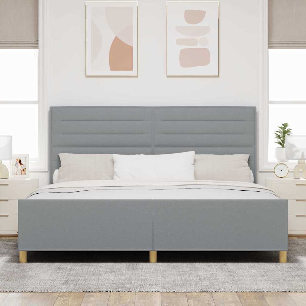 Struttura del letto Grigio chiaro 200 x 200 cm Tessuto | homemem39