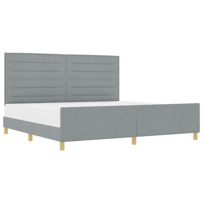 Struttura del letto Grigio chiaro 200 x 200 cm Tessuto | homemem39