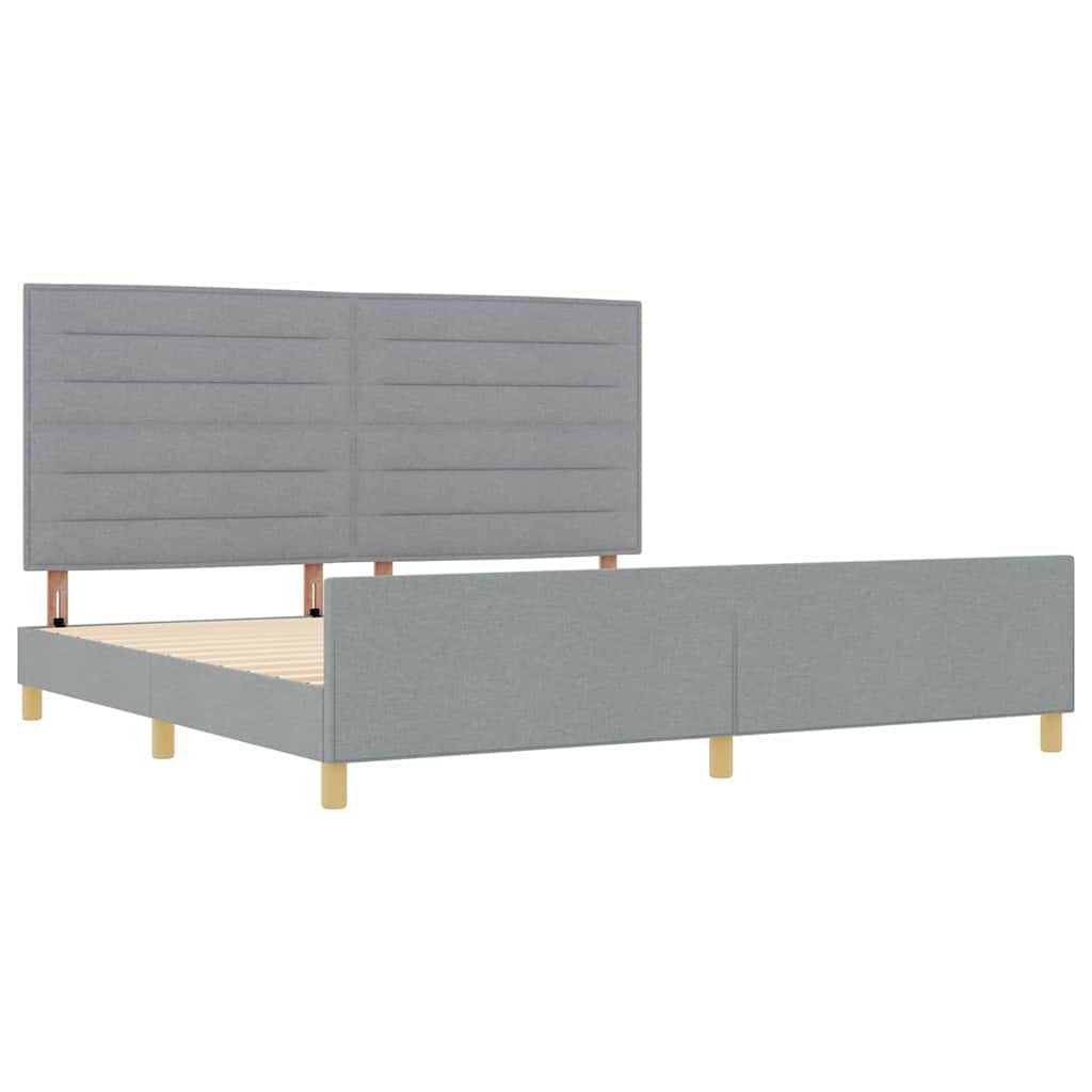 Struttura del letto Grigio chiaro 200 x 200 cm Tessuto | homemem39