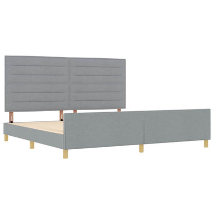 Struttura del letto Grigio chiaro 200 x 200 cm Tessuto | homemem39